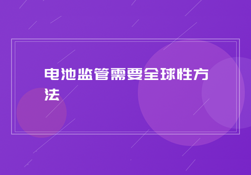 电池监管需要全球性方法