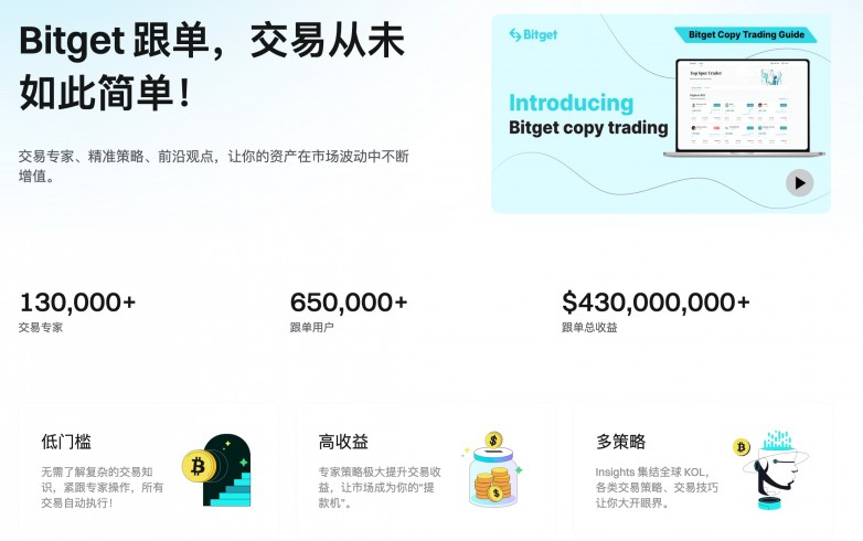 Bitget 升级其**创的跟单交易功能，推出交易专家尊享模式